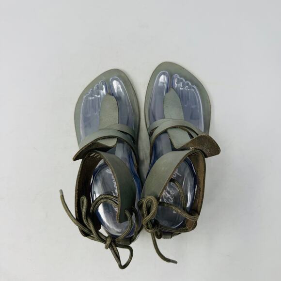 Free People Lace-Up Gray Gladiator Sandals Size 36 (US 6) | Boho Festival Style - Picture 10 of 13